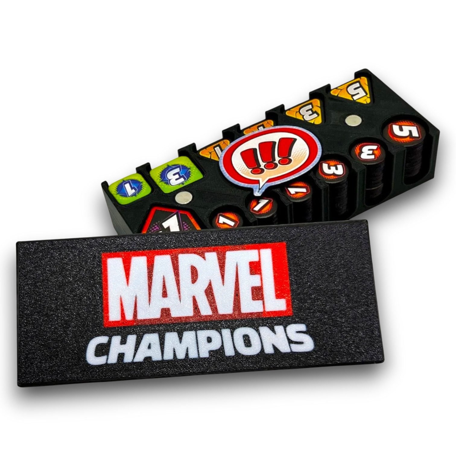 Rangement Marvel Champions organiseur 3D pour jetons et cadrans FigAmat
