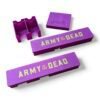 Insert de rangement violet et néon FigAmat pour Zombicide: Army of the Dead : organisateur imprimé en 3D avec couvercles gravés, compatible protège-cartes Mayday Games.