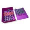 Boîte de rangement violette imprimée en 3D FigAmat pour les figurines de Zombicide: Army of the Dead : inclut des plateaux de tri amovibles pour zombies et survivants.