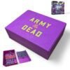 Boîte de rangement violette imprimée en 3D FigAmat pour les figurines de Zombicide: Army of the Dead : inclut des plateaux de tri amovibles pour zombies et survivants.