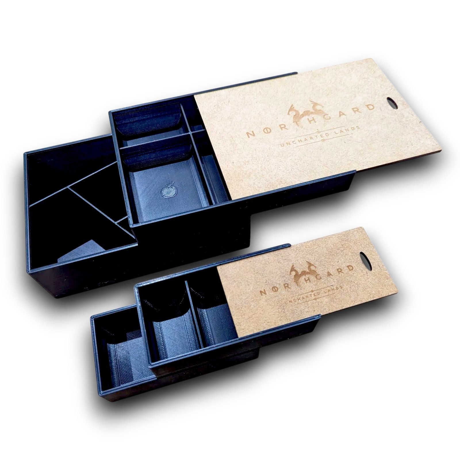 Rangement Northgard insert 3D et bois pour figurines tuiles et jetons FigAmat