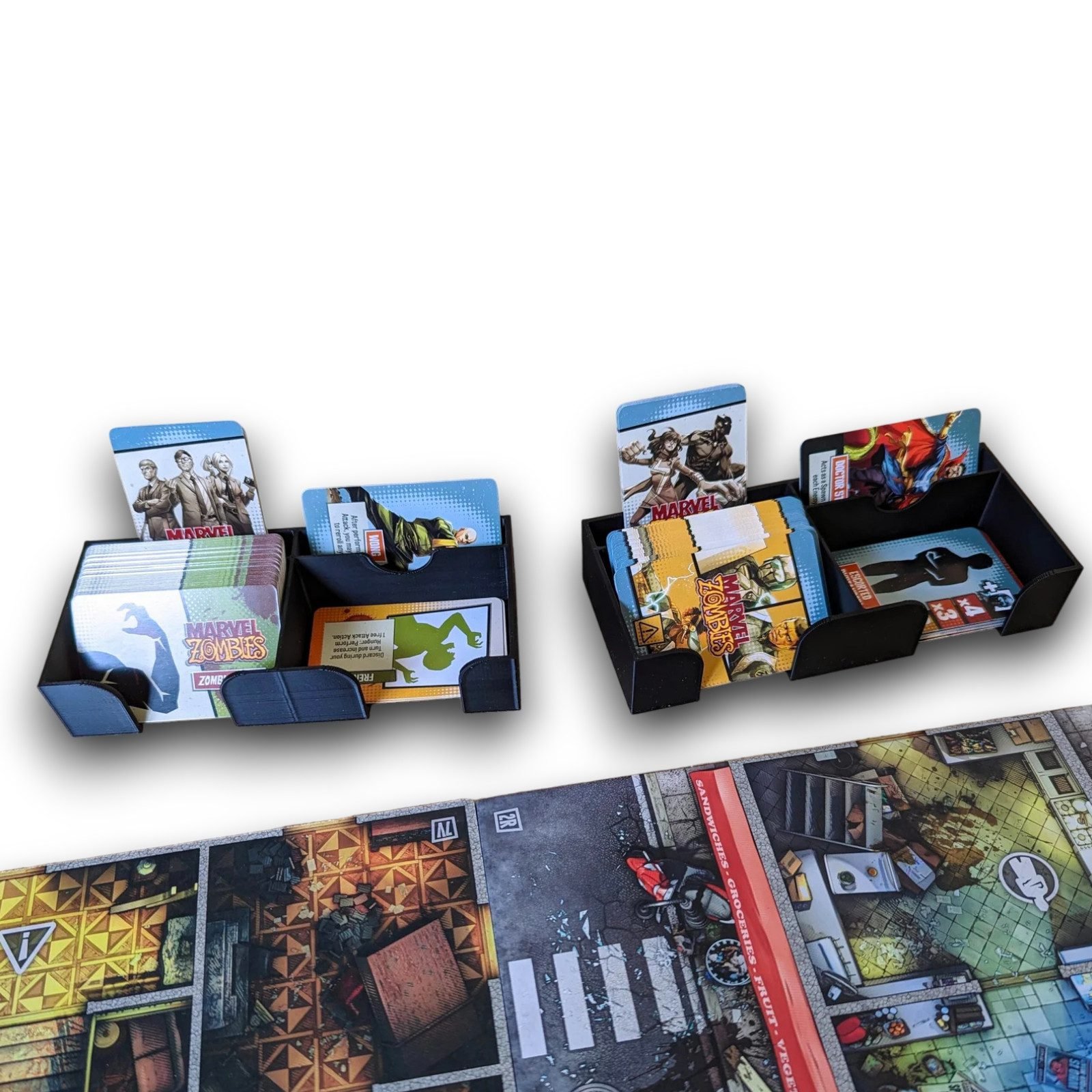 Rangement Marvel Zombies et X-Men Resistance insert 3D pour cartes et jetons FigAmat