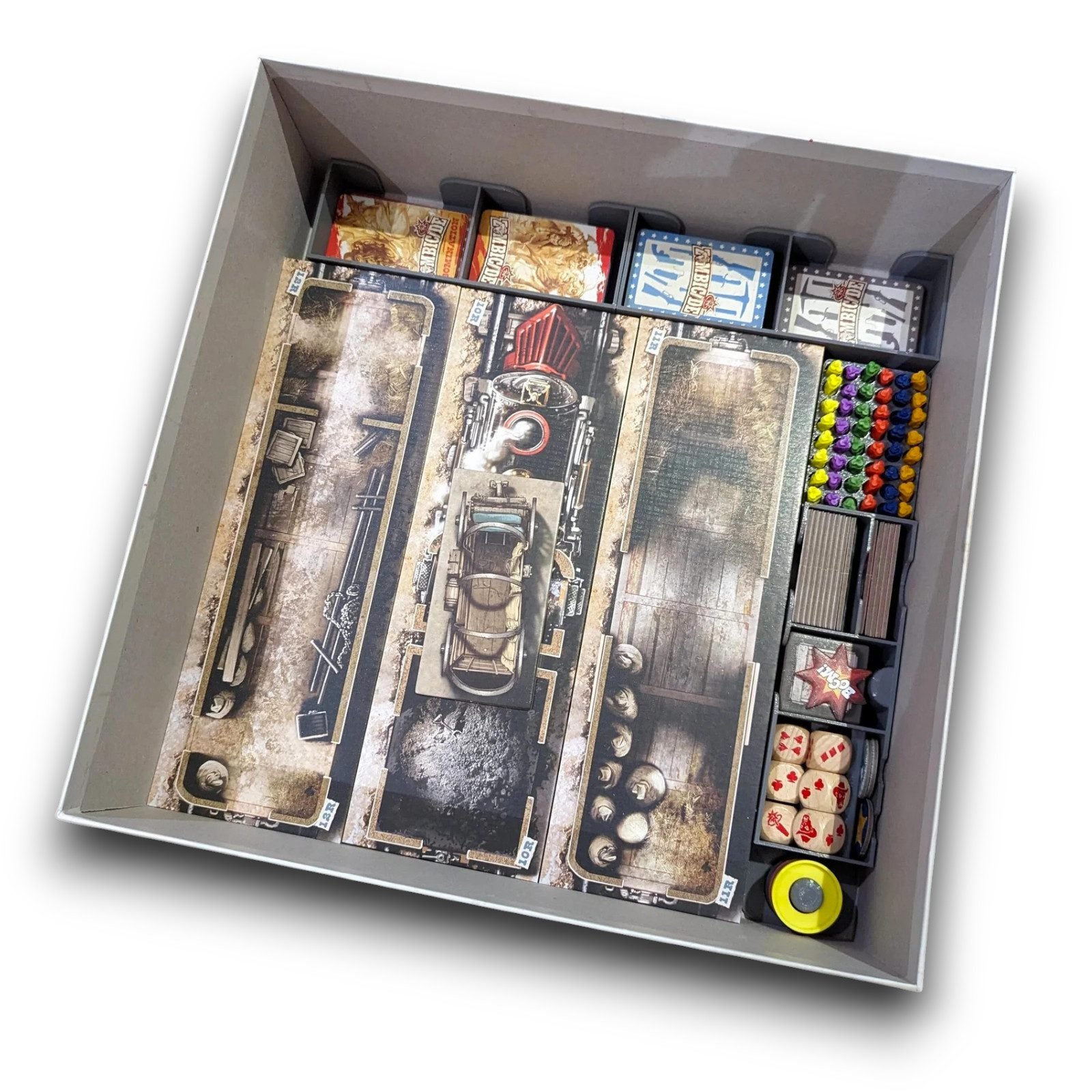 Rangement Zombicide Undead or Alive insert 3D pour cartes et jetons FigAmat