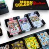 Zoom sur le sabot de cartes noir en impression 3D avec gravure Moon Colony Bloodbath